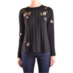 Bohemiska Sommar Blommiga Svarta Långärmade Oversize tröjor från REDValentino på rea med Rund ringning för Damer 
