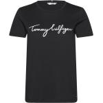 Svarta Kortärmade Kortärmade T-shirts från Tommy Hilfiger Signature i Storlek XXS 
