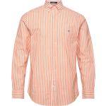Casual Randiga Orange Linneskjortor från Gant i Storlek XL 
