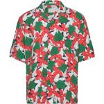 Blommiga Gröna Kortärmade Kortärmade skjortor från Gant i Storlek M 