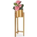 Blommiga Guldiga Trädgårdskrukor från Relaxdays i Metall - 60 cm 