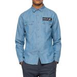 Blåa Långärmade Långärmade skjortor från Replay på rea i Storlek XL i Denim för Herrar 