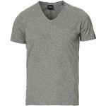 Gråa Kortärmade Kortärmade T-shirts från Replay i Storlek XL med V-ringning i Bomull för Herrar 