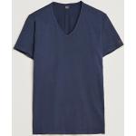 Mörkblåa Kortärmade Kortärmade T-shirts från Replay i Storlek XXL med V-ringning i Bomull för Herrar 