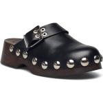 Retro Leather Clog Shoes Clogs Black Ganni