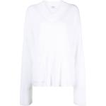 Ekologiska Vita Ribbstickade tröjor från Filippa K på rea med V-ringning för Damer 