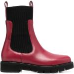 Röda Chelsea-boots från Ferragamo på rea med Blockklack med rundad tå i Kalvskinn för Damer 