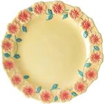 RICE - Keramisk lunchplatta med präglad blomdesign - krämfärgad