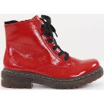 Röda Ankle-boots från Rieker på rea Vattenavvisande med Snörning med Klackhöjd 3cm till 5cm i Syntet för Damer 