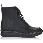 Svarta Ankle-boots från Rieker på rea med Snörning i Fleece för Damer 