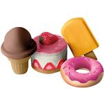 roba Squishies 4-pack 'Godis', Glasspinne, Tårta, Donut, Glasskula, Antistressleksak, tillbehör till leksaksmarknad och leksakskök