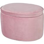 roba Barnpall Lil Sofa med förvaring - Oval pall i rosa sammetstyg - Stoppmöbler Pouf för barnrum - Sits höjd 27 cm