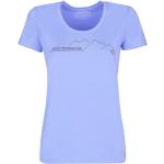 Rockiga Blåa Kortärmade Tränings t-shirts på rea i Storlek L i Material som andas i Polyester för Damer 