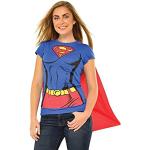 Rubie's Officiell DC Comic Supergirl T-shirt set, dam omedelbar kostym kit - T-shirt och bifogad kappa, dam storlek S
