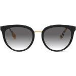Rutiga Svarta Runda solglasögon från Burberry i Storlek 5 XL i Acetat för Damer 