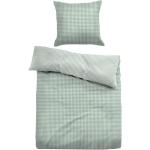 Rutigt påslakanset 150x210 cm - Randigt sänglinne i 100% bomull - Grön - Vändbar design - Tom Tailor