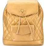 Vintage Hållbara Guldiga Ryggsäckar från Chanel i Läder för Damer 