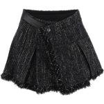 Korta Svarta Tenniskläder med fransar i Tweed för Damer 