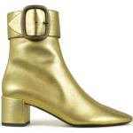 Gula Ankle-boots med Mandelformad tå i Läder för Damer 