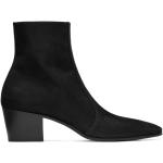 Svarta Ankle-boots med Mandelformad tå med Klackhöjd 5cm till 7cm i Ull för Herrar 