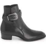 Svarta Ankle-boots med Klackhöjd till 3cm i Kalvskinn för Herrar 