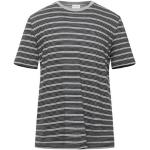 Randiga Ljusgråa Kortärmade Kortärmade T-shirts från Saint Laurent Paris i Storlek L i Jerseytyg för Herrar 