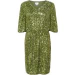 Kortkorta Gröna V-ringade klänningar från Saint Tropez med V-ringning i Polyester för Damer 