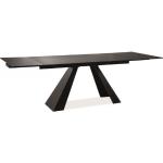 Svarta Matbord i glas från Skånska Möbelhuset förlängningsbara i Metall 
