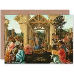 Sandro Botticelli The Adoration Of The Magi fin konst gratulationskort plus kuvert tomt inuti