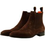 Mörkbruna Chelsea-boots från SANTONI på rea i Mocka för Herrar 