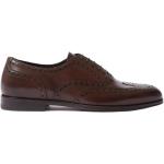 Mörkbruna Oxford-skor från Scarosso med Klackhöjd till 3cm i Kalvskinn för Damer 