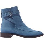 Blåa Ankle-boots med Klackhöjd till 3cm i Läder för Damer 