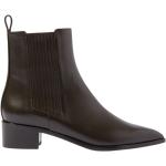 Mörkbruna Chelsea-boots med spetsig tå med Klackhöjd 3cm till 5cm i Läder för Damer 
