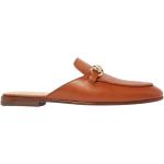 Konjakbruna Slip in-sandaler från Scarosso med Klackhöjd till 3cm i Kalvskinn för Damer 