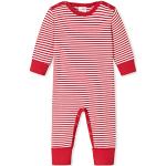 Schiesser Unisex babydräkt med Vario fot småbarnspyjamas, Röd vit randig, 62 cm