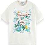Hållbara Ekologiska Vita Kortärmade Festival Kortärmade T-shirts från Scotch & Soda på rea i Storlek S i Bomull för Herrar 