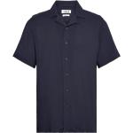 Blåa Kortärmade Kortärmade skjortor från Solid i Storlek S 