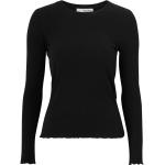 Sexiga Ekologiska Svarta Långärmade Långärmade T-shirts från Selected Selected Femme i Storlek XL för Damer 