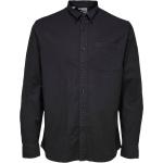 Ekologiska Svarta Långärmade Långärmade skjortor från Selected Selected Homme i Storlek S med Button down 