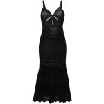 Eleganta Vadlånga Svarta Cut out klänningar med virkning för Damer 