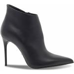 Svarta Ankle-boots med Klackhöjd över 9cm i Mjukt läder för Damer 