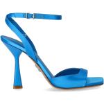 Ljusblåa Sandaletter med Fyrkantig tå i Satin för Damer 