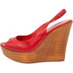 Hållbara Röda Sandaletter med kilklack på rea med Kilklack i Kork för Damer 