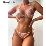 Sexiga Rosa Bikinisets med paljetter i Storlek L för Damer 