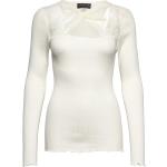 Vita Långärmade Långärmade T-shirts från rosemunde i Storlek S i Spets för Damer 