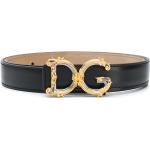 Hålmönstrade Svarta Läderbälten från Dolce & Gabbana med L90 i Läder för Damer 