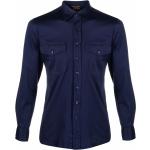 Vintage Hållbara Blåa Långärmade skjortor från Pierre Cardin på rea i Storlek S för Herrar 