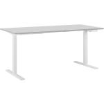 Skrivbord manuellt justerbart 160 x 70 cm grå/vit