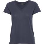 Marinblåa Kortärmade Kortärmade T-shirts från Soaked in Luxury i Storlek XS med V-ringning 
