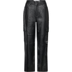Slfkaisa Hw Leather Pant Bottoms Trousers Leather Leggings-Byxor Black Selected Femme